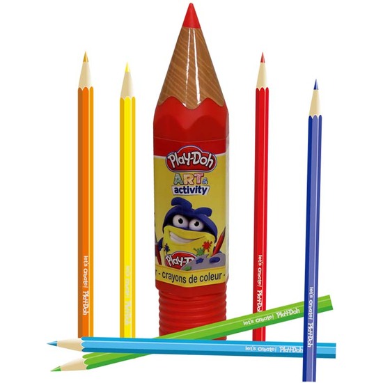 PLAY DOH 24 LÁPICES DE COLORES EN TUBO DE PLÁSTICO image 0
