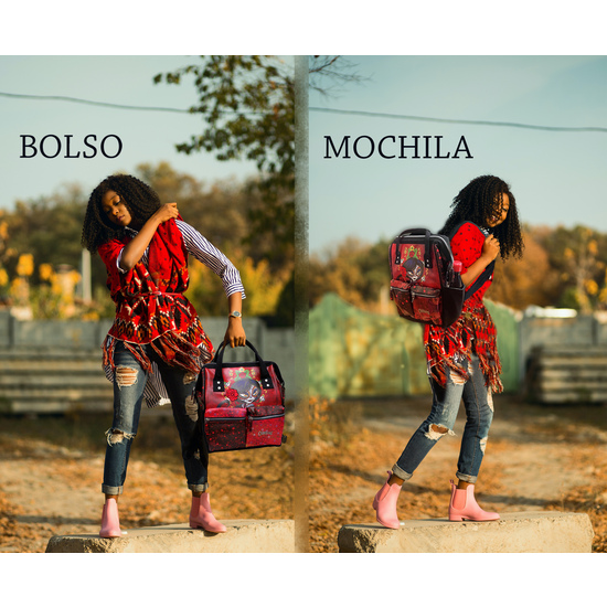 MOCHILA BOCA ANCHA CATRINAS - ROSABELLA image 6