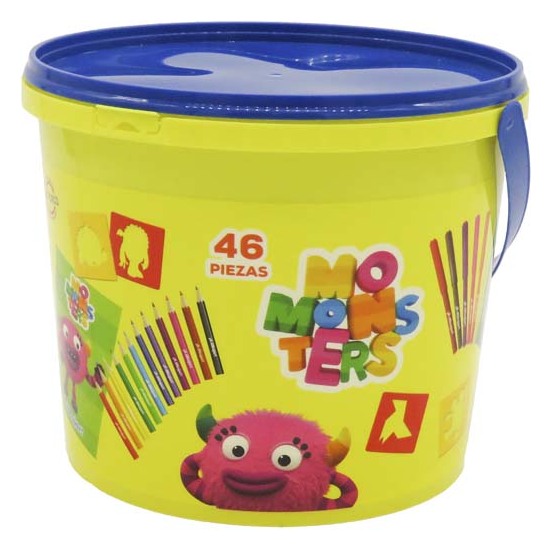 SET DE ACTIVIDADES 46 PIEZAS EN CUBO MOMONSTERS image 0