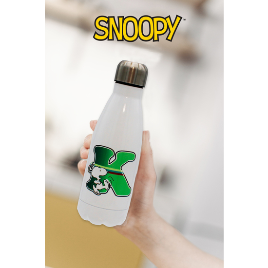 SNOOPY BOTELLA PERSONALIZABLE BLANCA DE ACERO 550ML LETRA K image 4