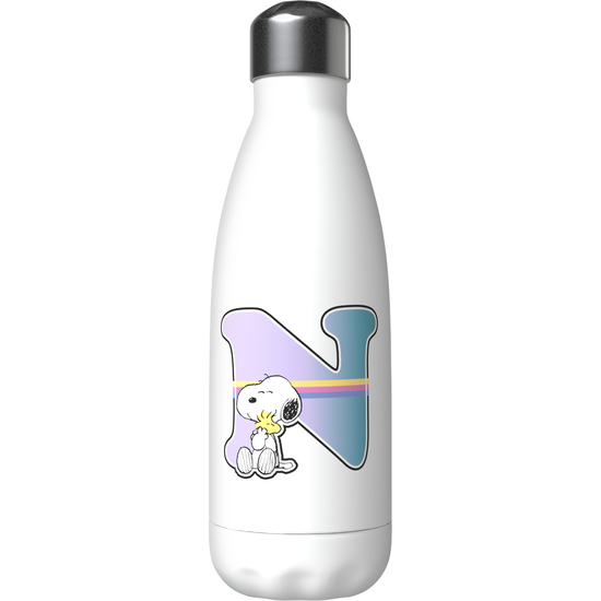 SNOOPY BOTELLA PERSONALIZABLE BLANCA DE ACERO 550ML LETRA N image 0