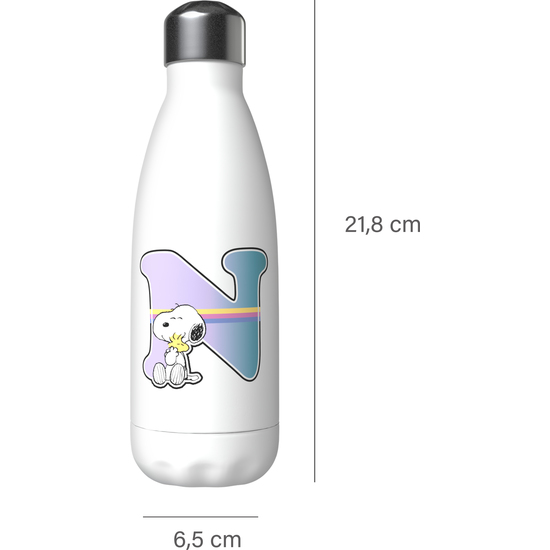 SNOOPY BOTELLA PERSONALIZABLE BLANCA DE ACERO 550ML LETRA N image 3