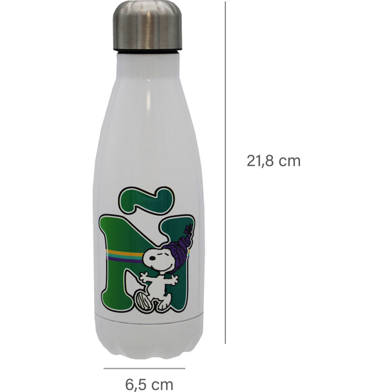 SNOOPY BOTELLA PERSONALIZABLE BLANCA DE ACERO 550ML LETRA Ñ image 3