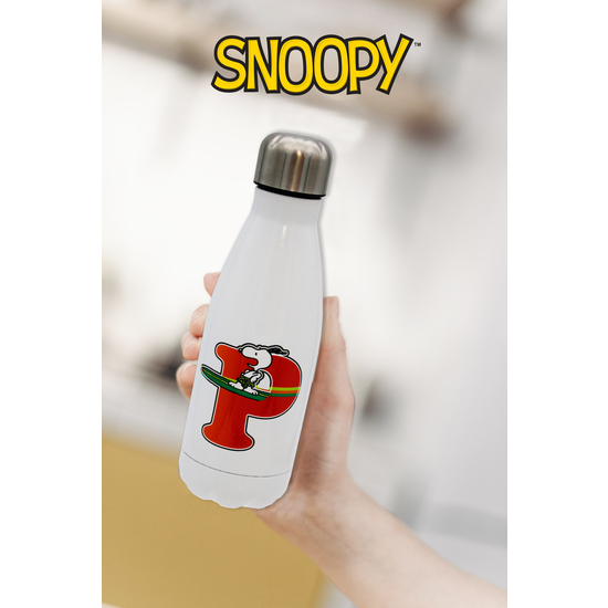 SNOOPY BOTELLA PERSONALIZABLE BLANCA DE ACERO 550ML LETRA P image 4