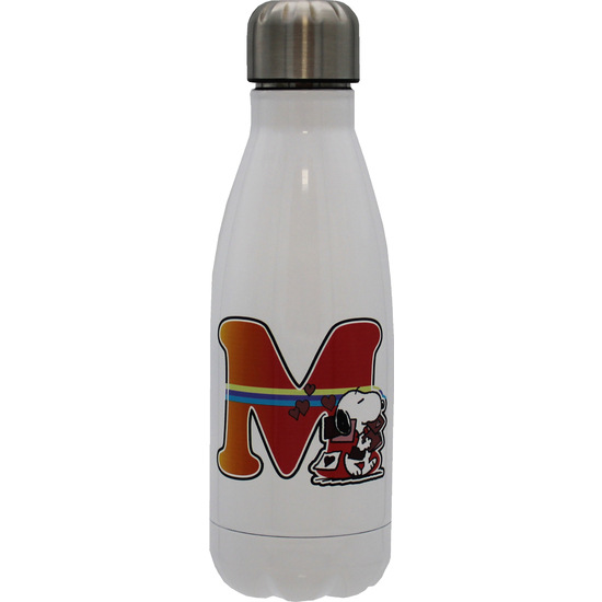 SNOOPY BOTELLA PERSONALIZABLE BLANCA DE ACERO 550ML LETRA M image 0