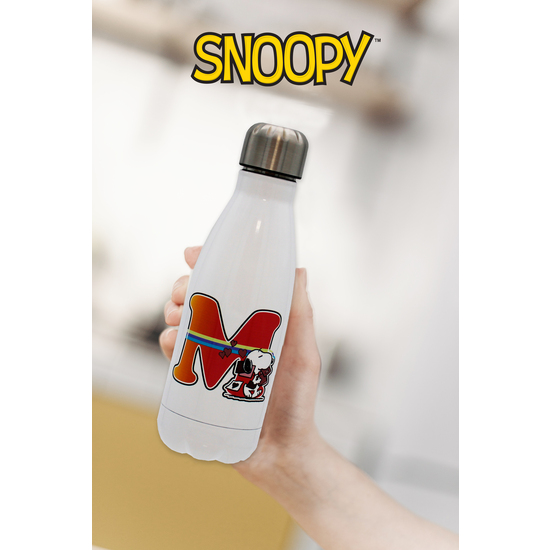SNOOPY BOTELLA PERSONALIZABLE BLANCA DE ACERO 550ML LETRA M image 4