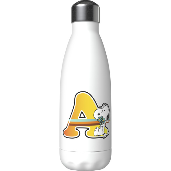 SNOOPY BOTELLA PERSONALIZABLE BLANCA DE ACERO 550ML LETRA A image 0