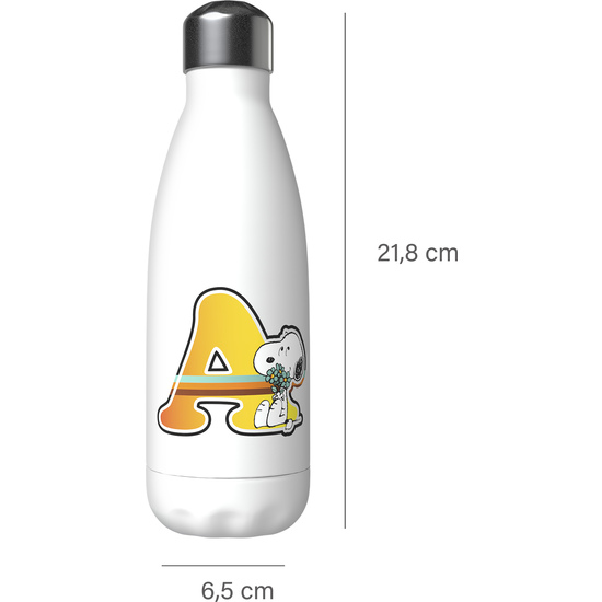 SNOOPY BOTELLA PERSONALIZABLE BLANCA DE ACERO 550ML LETRA A image 4