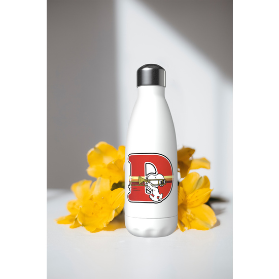 SNOOPY BOTELLA PERSONALIZABLE BLANCA DE ACERO 550ML LETRA D image 3