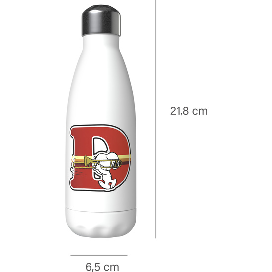 SNOOPY BOTELLA PERSONALIZABLE BLANCA DE ACERO 550ML LETRA D image 4