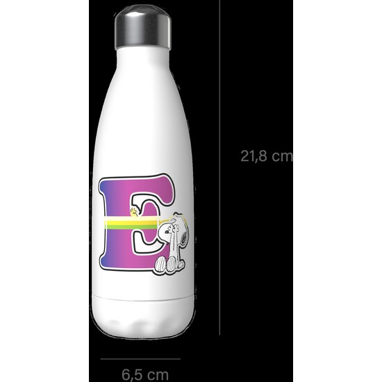 SNOOPY BOTELLA PERSONALIZABLE BLANCA DE ACERO 550ML LETRA E image 4