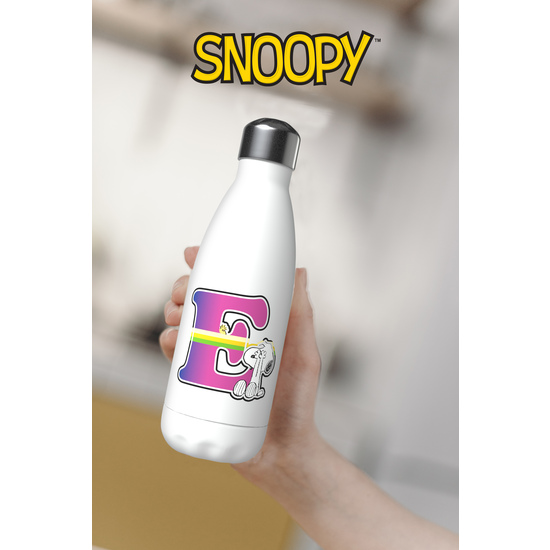 SNOOPY BOTELLA PERSONALIZABLE BLANCA DE ACERO 550ML LETRA E image 5