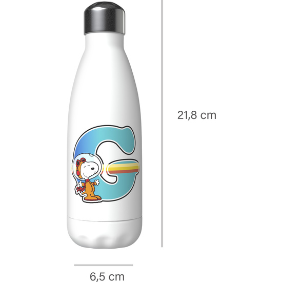 SNOOPY BOTELLA PERSONALIZABLE BLANCA DE ACERO 550ML LETRA G image 4