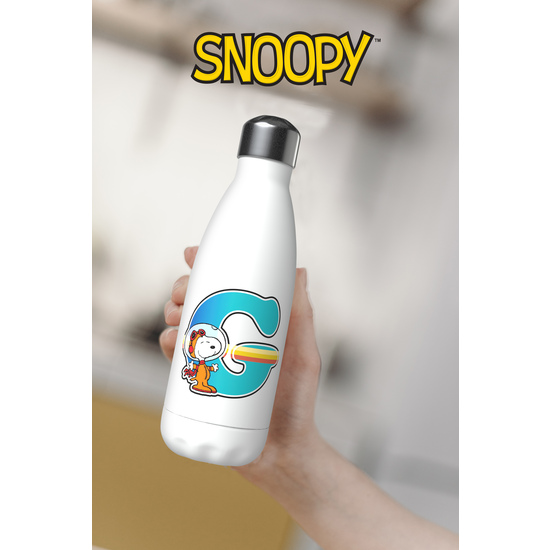 SNOOPY BOTELLA PERSONALIZABLE BLANCA DE ACERO 550ML LETRA G image 5