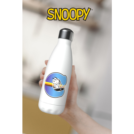 SNOOPY BOTELLA PERSONALIZABLE BLANCA DE ACERO 550ML LETRA C image 5