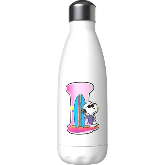 SNOOPY BOTELLA PERSONALIZABLE BLANCA DE ACERO 550ML LETRA I image 0