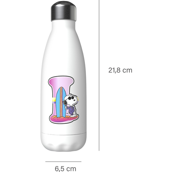SNOOPY BOTELLA PERSONALIZABLE BLANCA DE ACERO 550ML LETRA I image 4