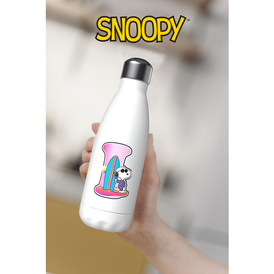 SNOOPY BOTELLA PERSONALIZABLE BLANCA DE ACERO 550ML LETRA I image 5
