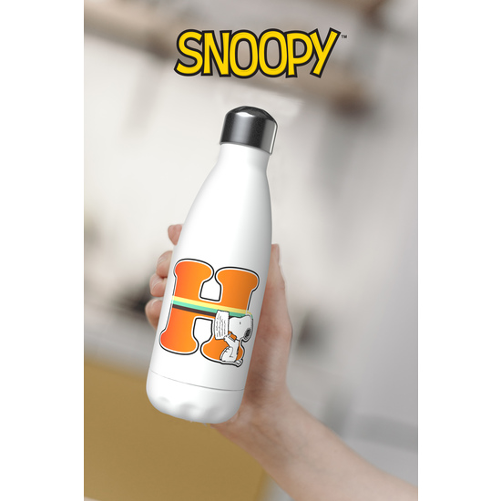 SNOOPY BOTELLA PERSONALIZABLE BLANCA DE ACERO 550ML LETRA H image 5