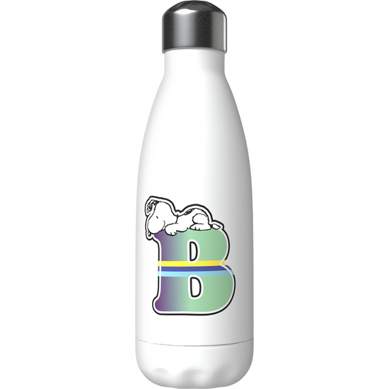 SNOOPY BOTELLA PERSONALIZABLE BLANCA DE ACERO 550ML LETRA B image 0