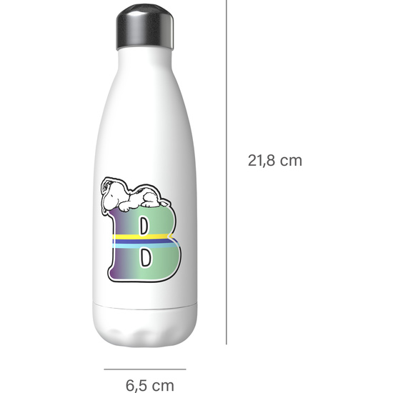 SNOOPY BOTELLA PERSONALIZABLE BLANCA DE ACERO 550ML LETRA B image 4