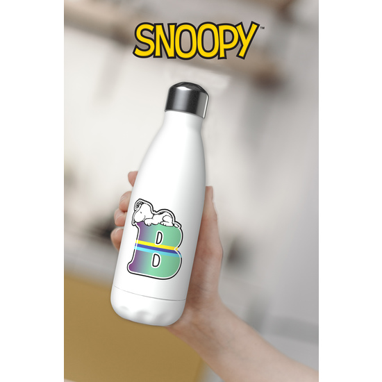 SNOOPY BOTELLA PERSONALIZABLE BLANCA DE ACERO 550ML LETRA B image 5