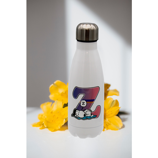 SNOOPY BOTELLA PERSONALIZABLE BLANCA DE ACERO 550ML LETRA Z image 2