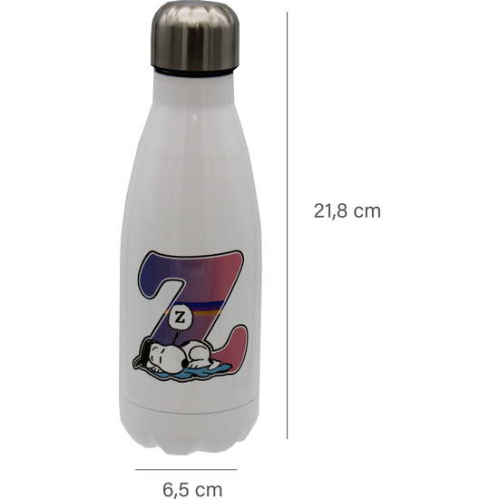 SNOOPY BOTELLA PERSONALIZABLE BLANCA DE ACERO 550ML LETRA Z image 3