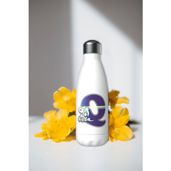 SNOOPY BOTELLA PERSONALIZABLE BLANCA DE ACERO 550ML LETRA Q image 2