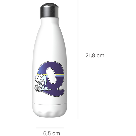 SNOOPY BOTELLA PERSONALIZABLE BLANCA DE ACERO 550ML LETRA Q image 3