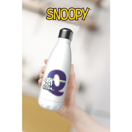 SNOOPY BOTELLA PERSONALIZABLE BLANCA DE ACERO 550ML LETRA Q image 4