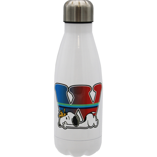 SNOOPY BOTELLA PERSONALIZABLE BLANCA DE ACERO 550ML LETRA W image 0