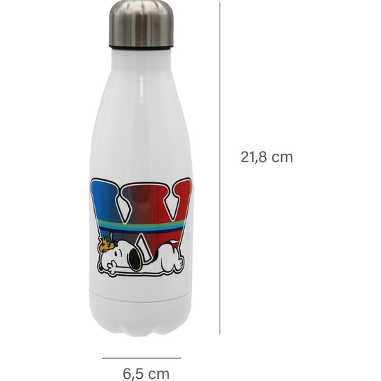 SNOOPY BOTELLA PERSONALIZABLE BLANCA DE ACERO 550ML LETRA W image 3
