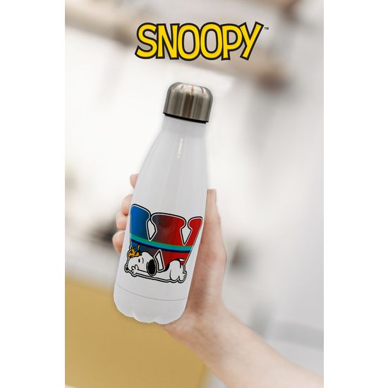 SNOOPY BOTELLA PERSONALIZABLE BLANCA DE ACERO 550ML LETRA W image 4
