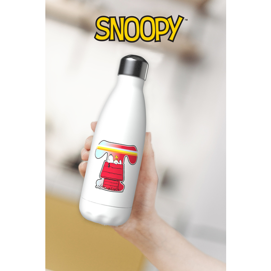SNOOPY BOTELLA PERSONALIZABLE BLANCA DE ACERO 550ML LETRA T image 4