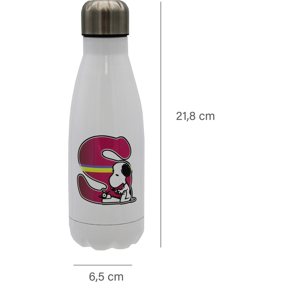 SNOOPY BOTELLA PERSONALIZABLE BLANCA DE ACERO 550ML LETRA S image 3