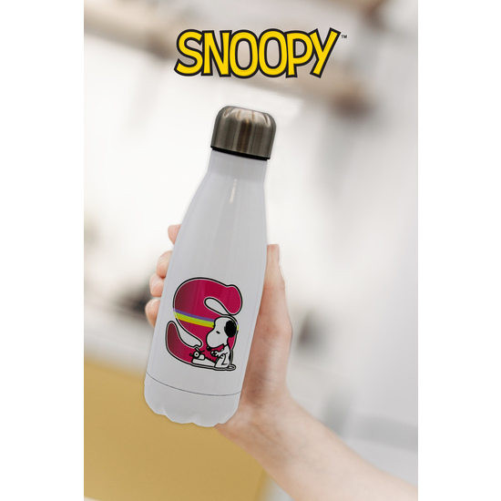SNOOPY BOTELLA PERSONALIZABLE BLANCA DE ACERO 550ML LETRA S image 4