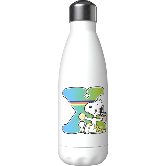 SNOOPY BOTELLA PERSONALIZABLE BLANCA DE ACERO 550ML LETRA X image 0