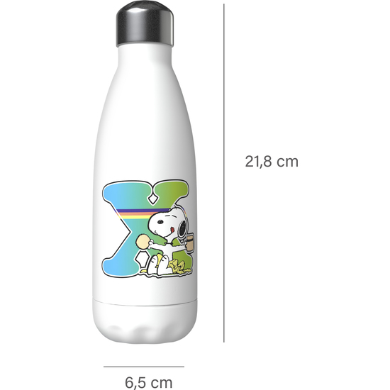 SNOOPY BOTELLA PERSONALIZABLE BLANCA DE ACERO 550ML LETRA X image 3