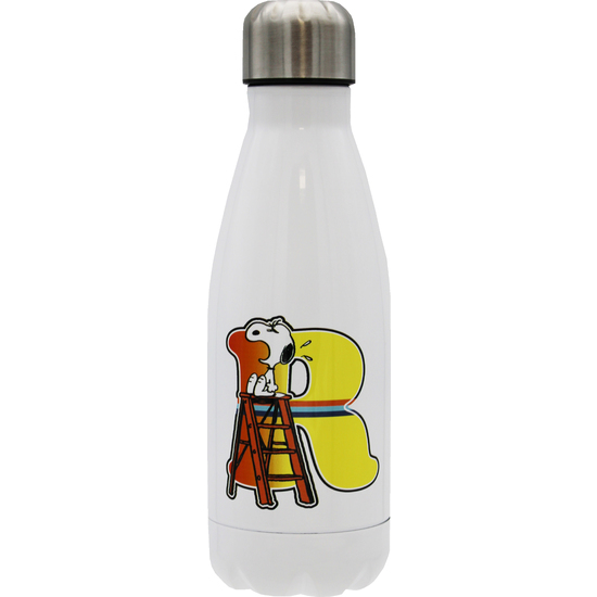 SNOOPY BOTELLA PERSONALIZABLE BLANCA DE ACERO 550ML LETRA R image 0