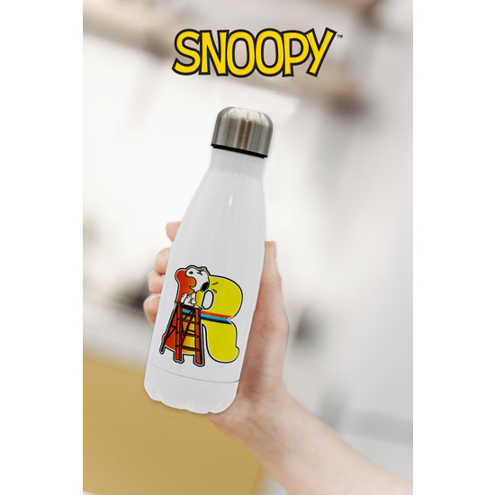 SNOOPY BOTELLA PERSONALIZABLE BLANCA DE ACERO 550ML LETRA R image 4