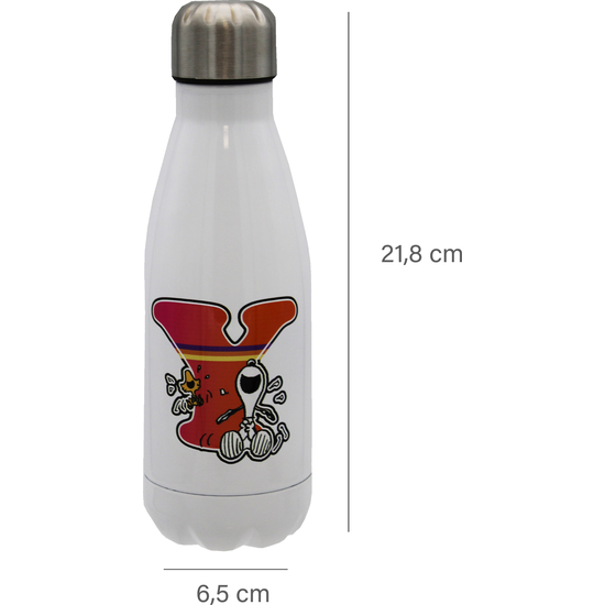 SNOOPY BOTELLA PERSONALIZABLE BLANCA DE ACERO 550ML LETRA Y image 3