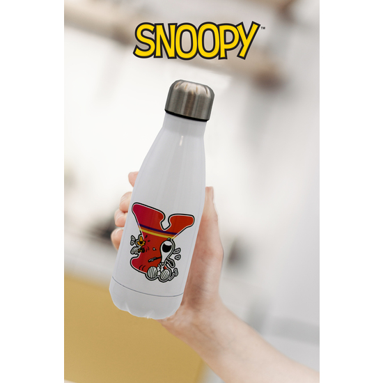 SNOOPY BOTELLA PERSONALIZABLE BLANCA DE ACERO 550ML LETRA Y image 4