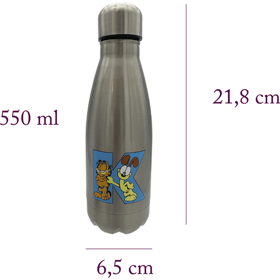 GARFIELD BOTELLA PERSONALIZABLE DE ACERO 550ML LETRA K image 2