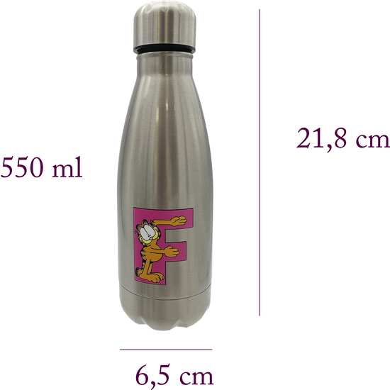 GARFIELD BOTELLA PERSONALIZABLE DE ACERO 550ML LETRA F image 2