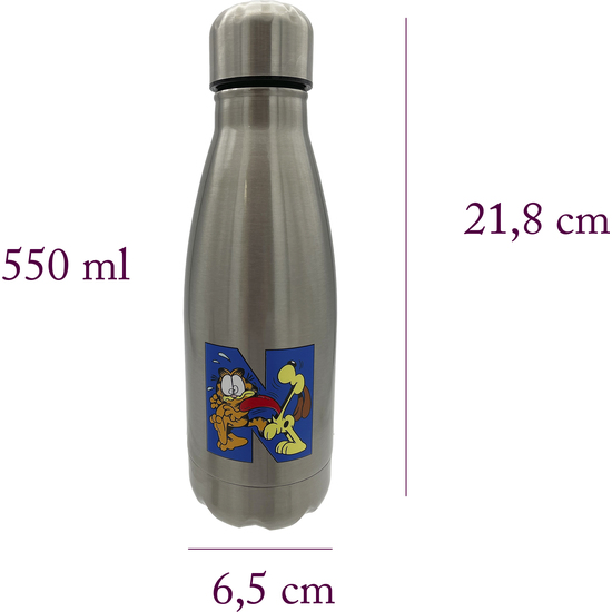 GARFIELD BOTELLA PERSONALIZABLE DE ACERO 550ML LETRA N image 2