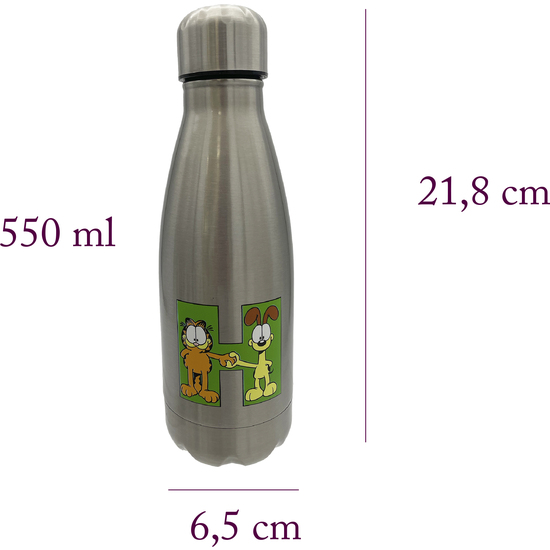 GARFIELD BOTELLA PERSONALIZABLE DE ACERO 550ML LETRA H image 2