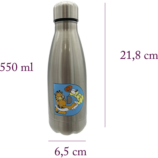 GARFIELD BOTELLA PERSONALIZABLE DE ACERO 550ML LETRA D image 2