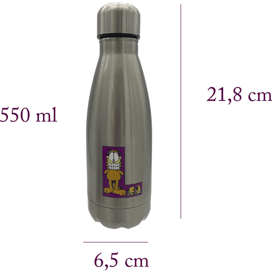 GARFIELD BOTELLA PERSONALIZABLE DE ACERO 550ML LETRA L image 2
