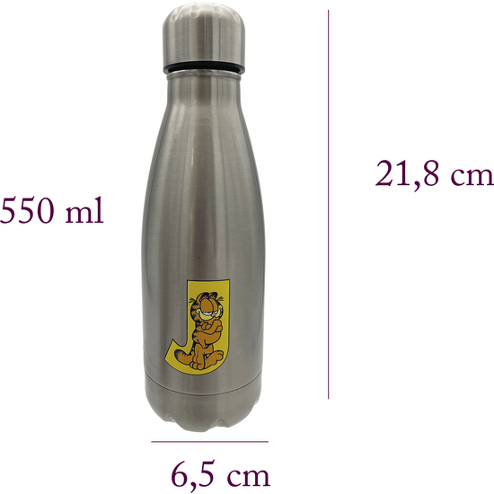 GARFIELD BOTELLA PERSONALIZABLE DE ACERO 550ML LETRA J image 2
